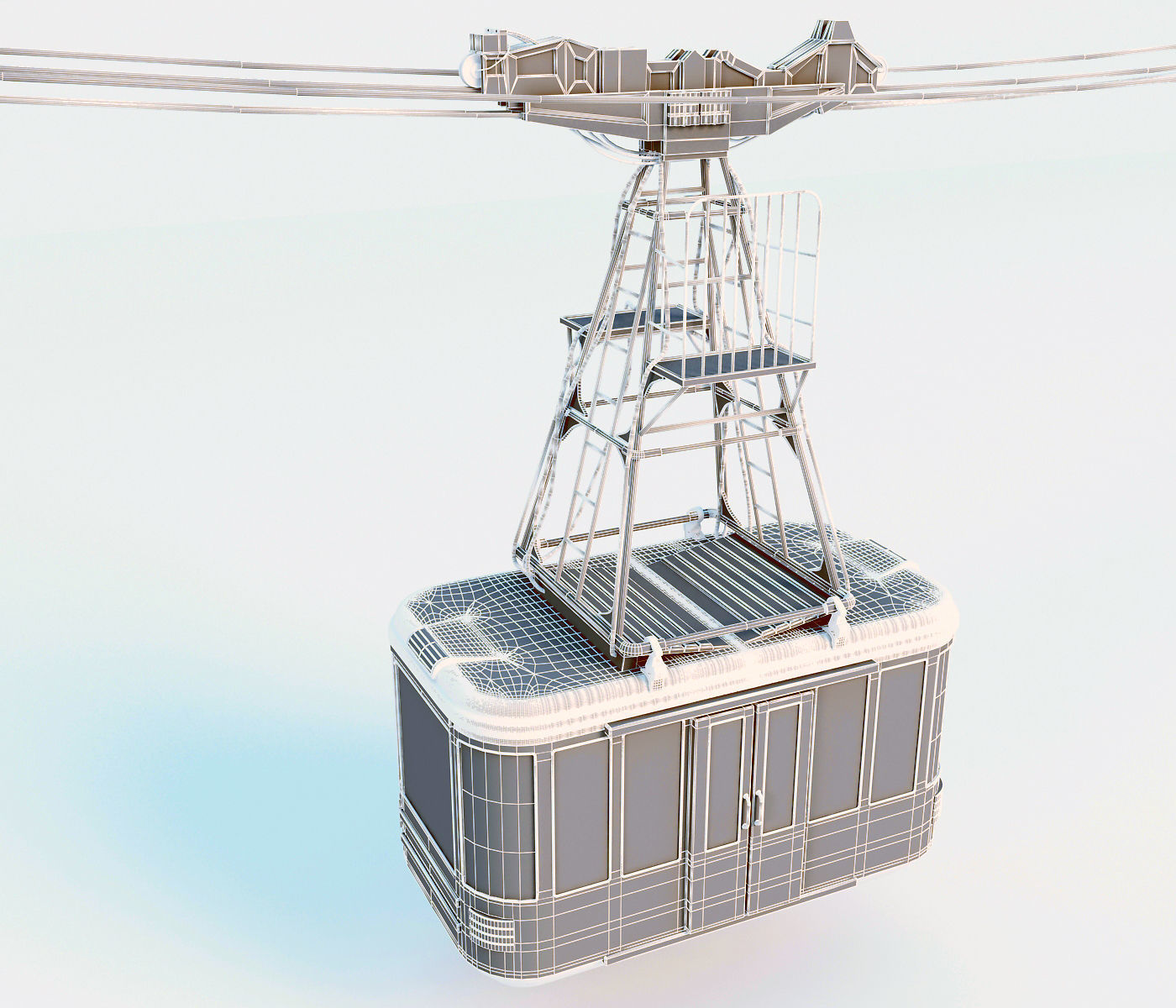 Cableway cable car - cable car 3D model_17