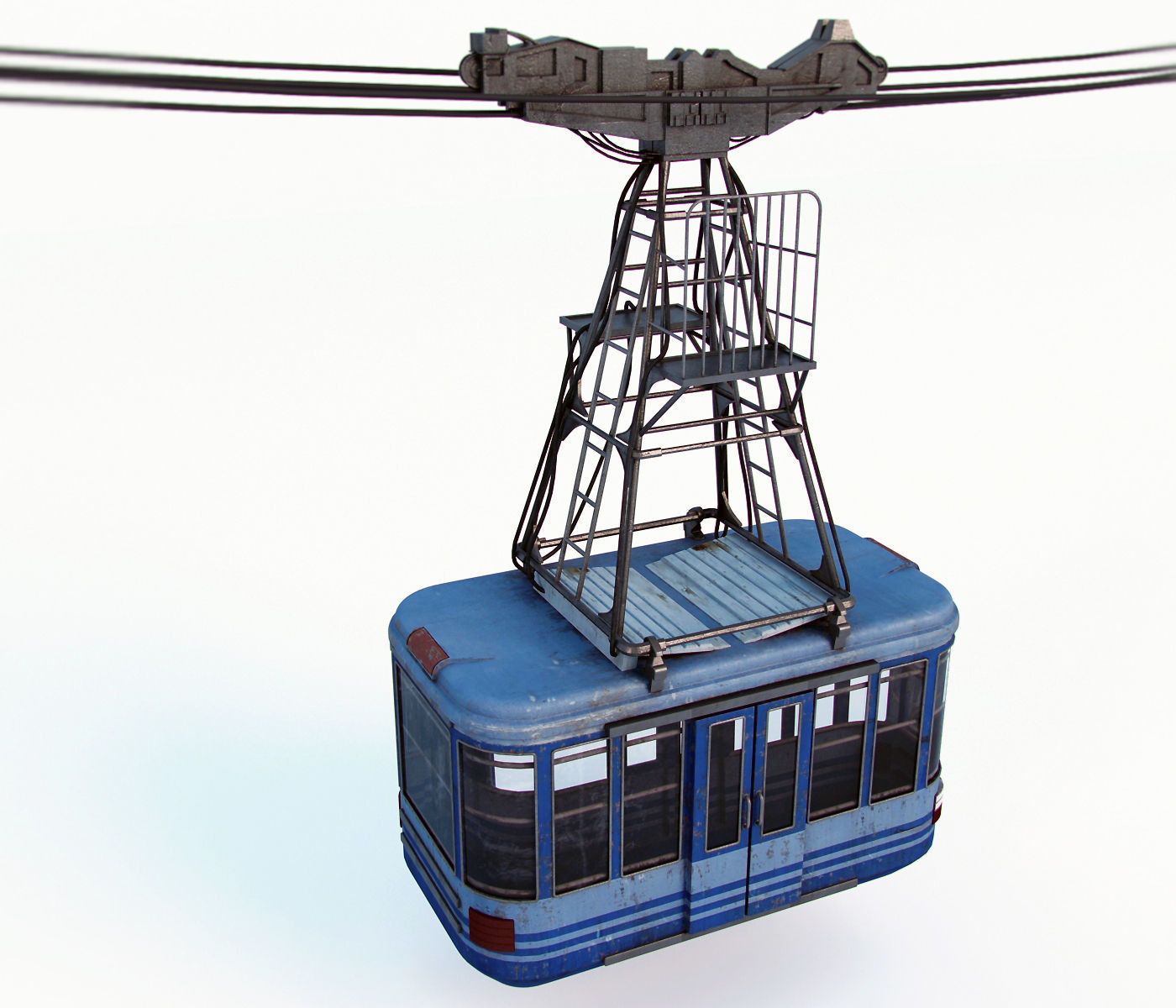 Cableway cable car - cable car 3D model_8