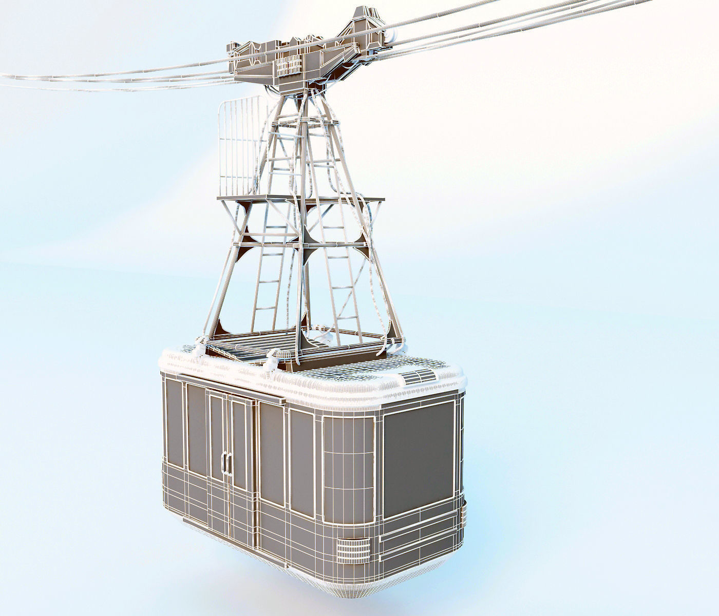 Cableway cable car - cable car 3D model_18