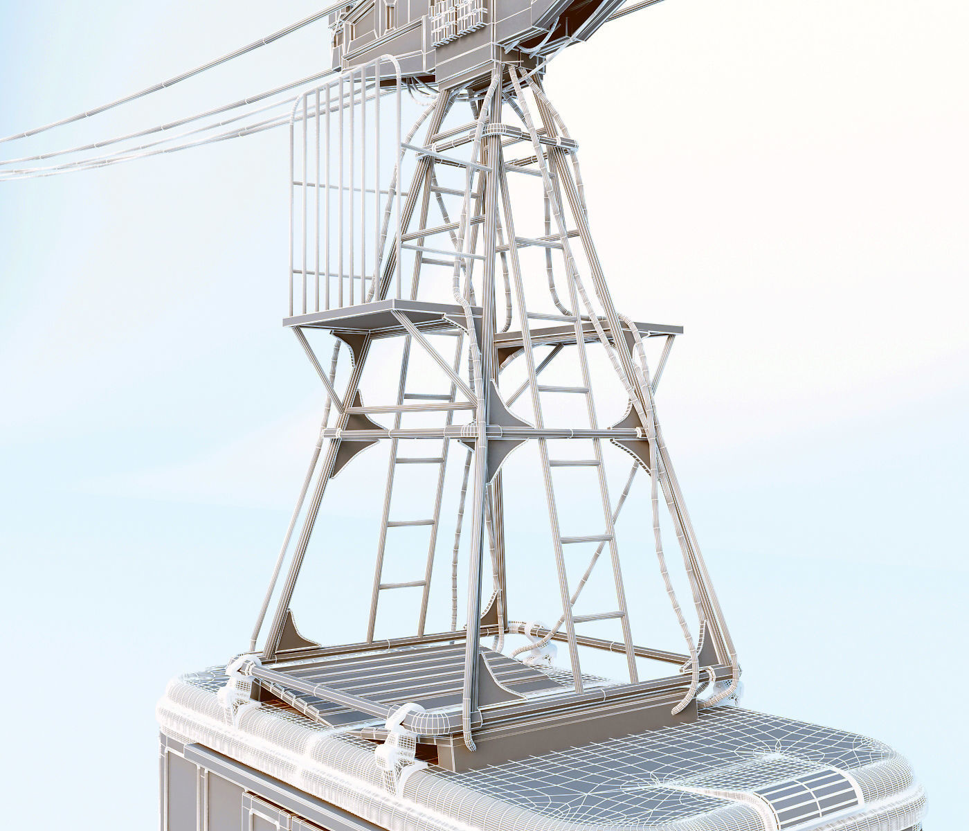 Cableway cable car - cable car 3D model_13
