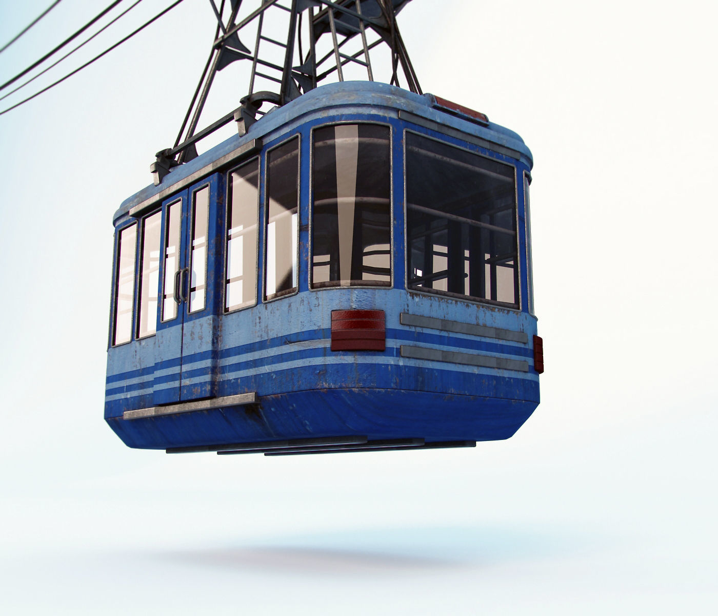 Cableway cable car - cable car 3D model_4
