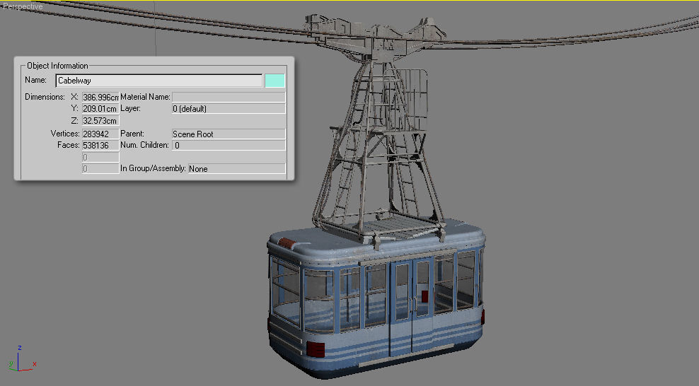Cableway cable car - cable car 3D model_1