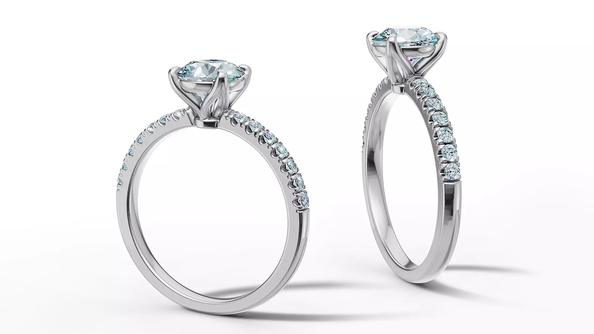 Solitaire 1ct Diamond Ring Tulip Head Engagement Ring 3D model 3D print model
