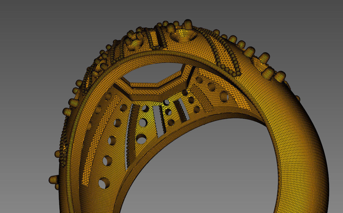 Octagon Bezel-Set Gem 8x8 Dome Ring 0216 3D print model_7