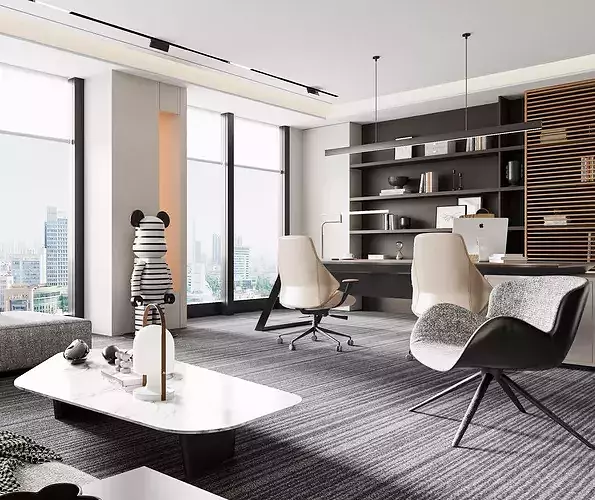 Modern Office Interior Design 3D model 4
