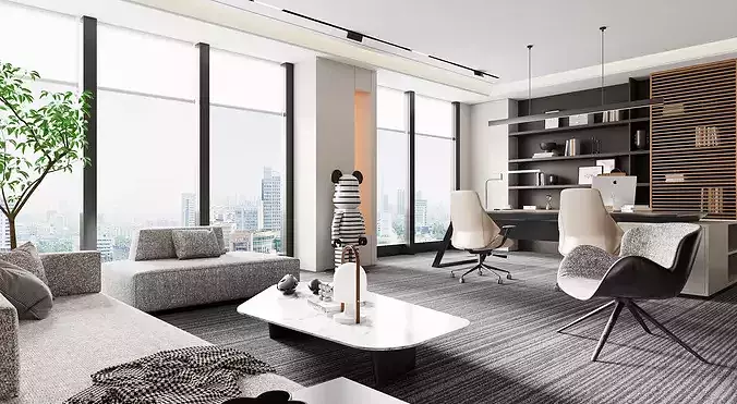 Modern Office Interior Design 3D model 3