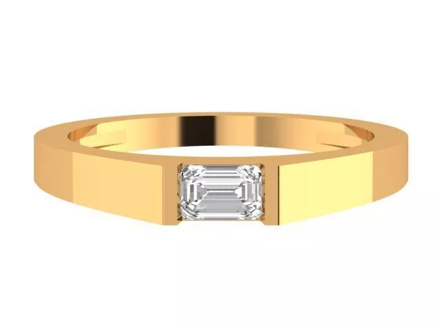 Emerald Solitaire Ring 3D print model
