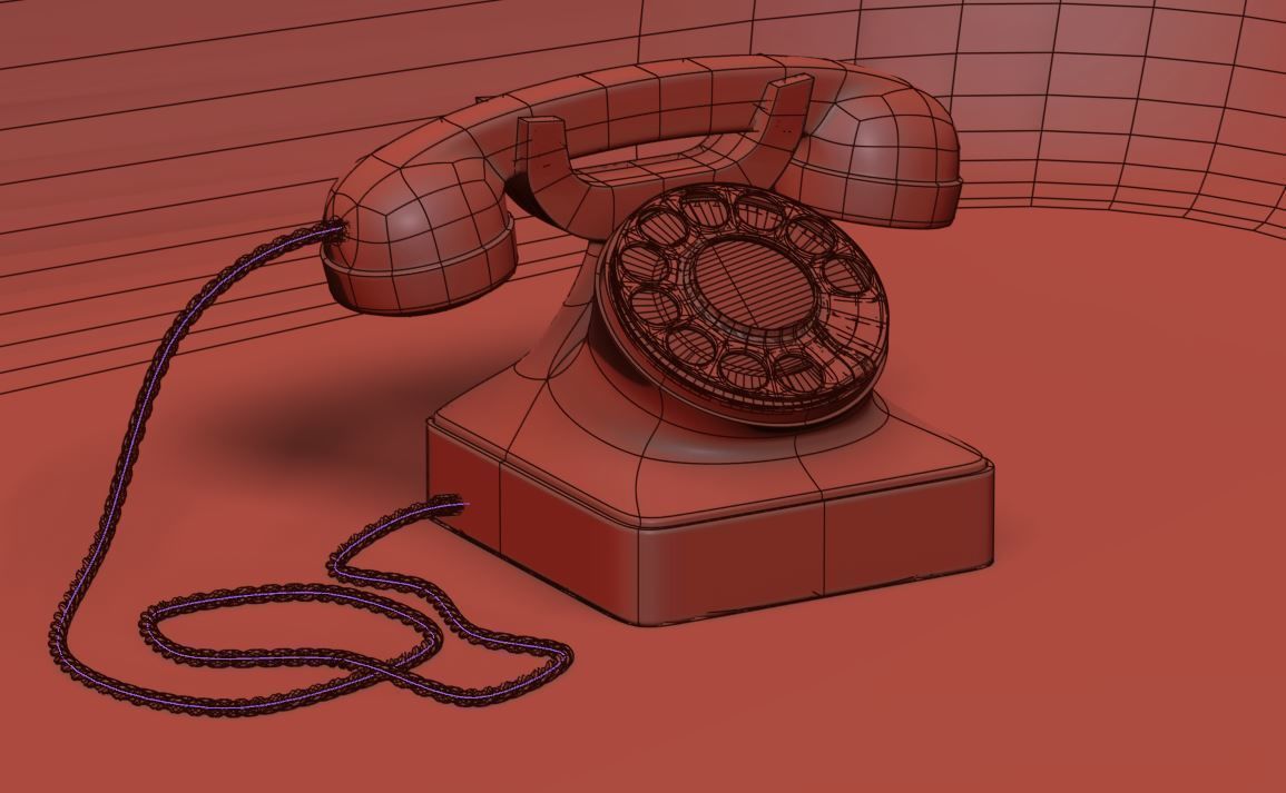 Old Retro telephone 3D model_8