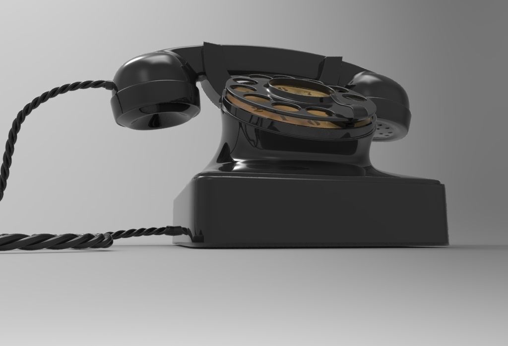 Old Retro telephone 3D model_7