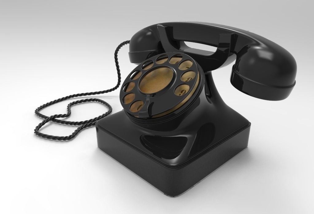 Old Retro telephone 3D model_2