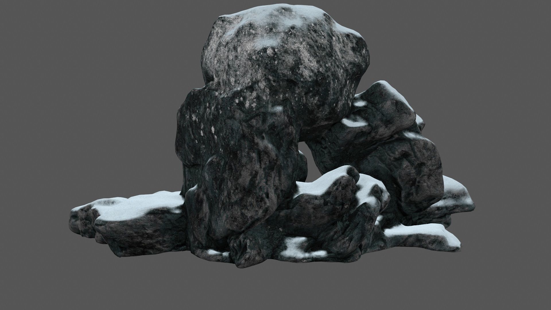 snow skull cave Low-poly 3D model_12