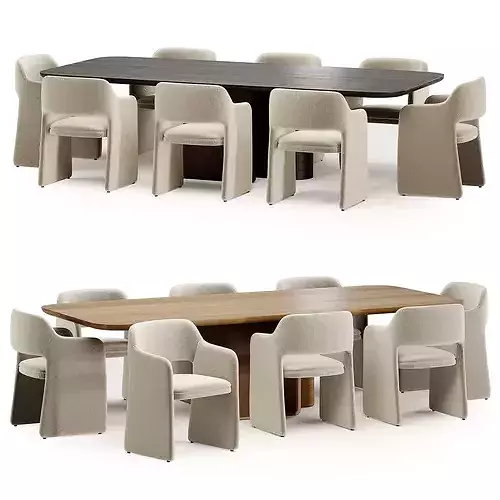 diana chair with echo table 3D model
