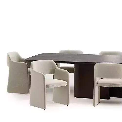 diana chair with echo table 3D model 3