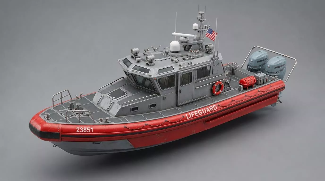 Lifeguard Rescue Patrol Boat 3D model