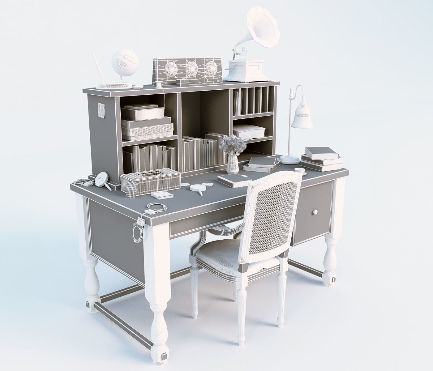 Classic Desk 3D model_10