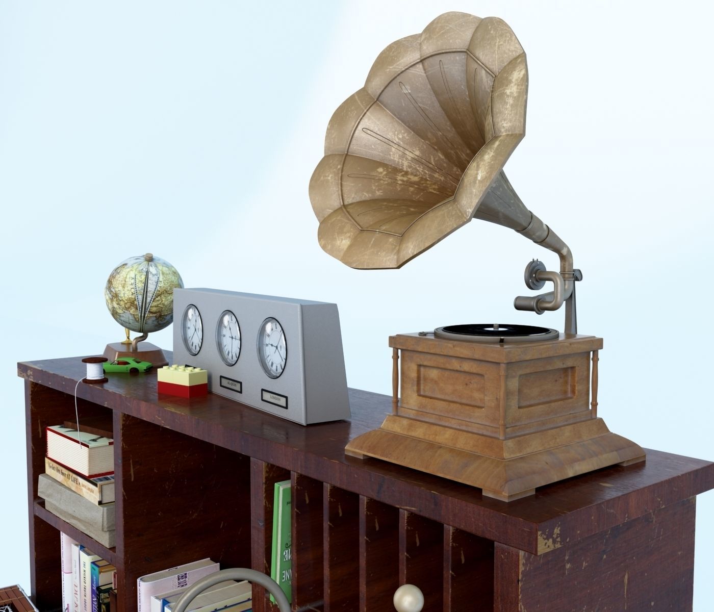 Classic Desk 3D model_3