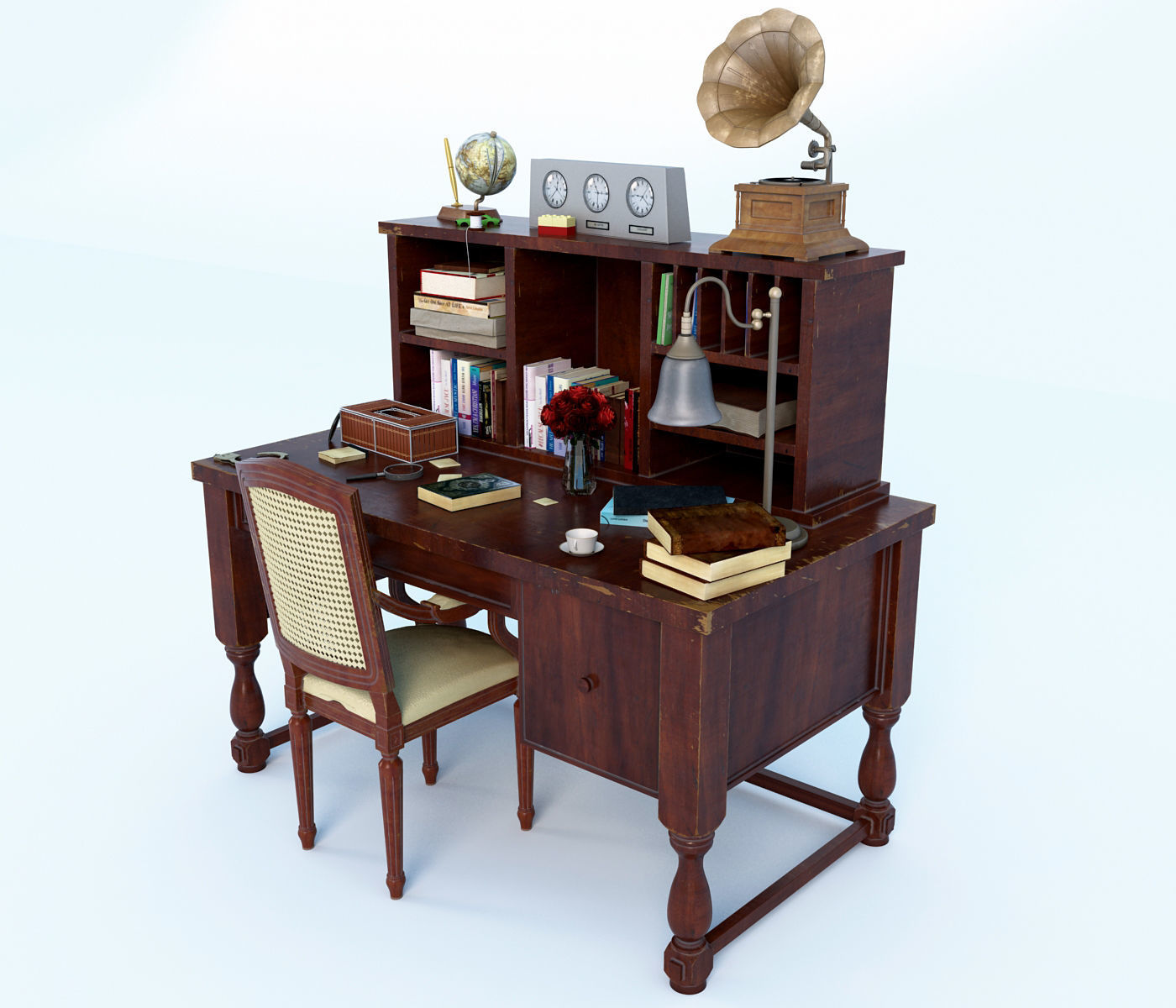 Classic Desk 3D model_1