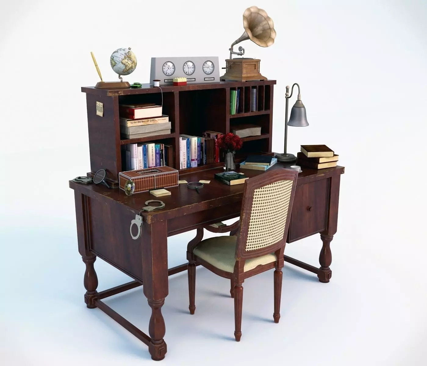 Classic Desk 3D model_0