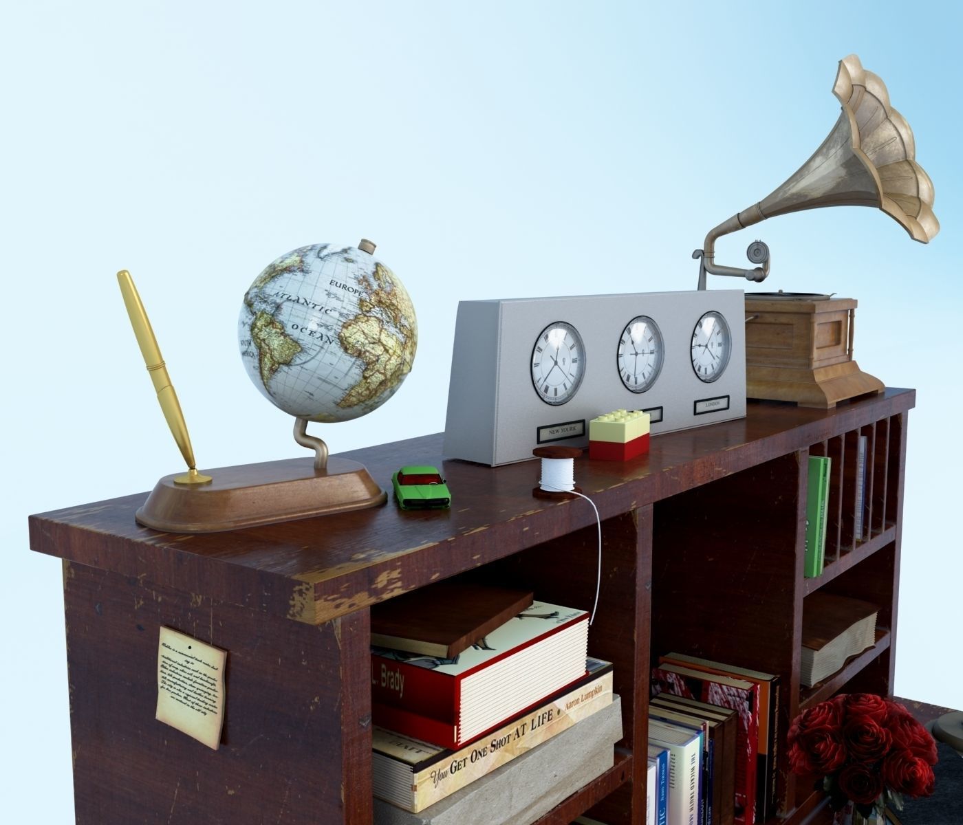 Classic Desk 3D model_6