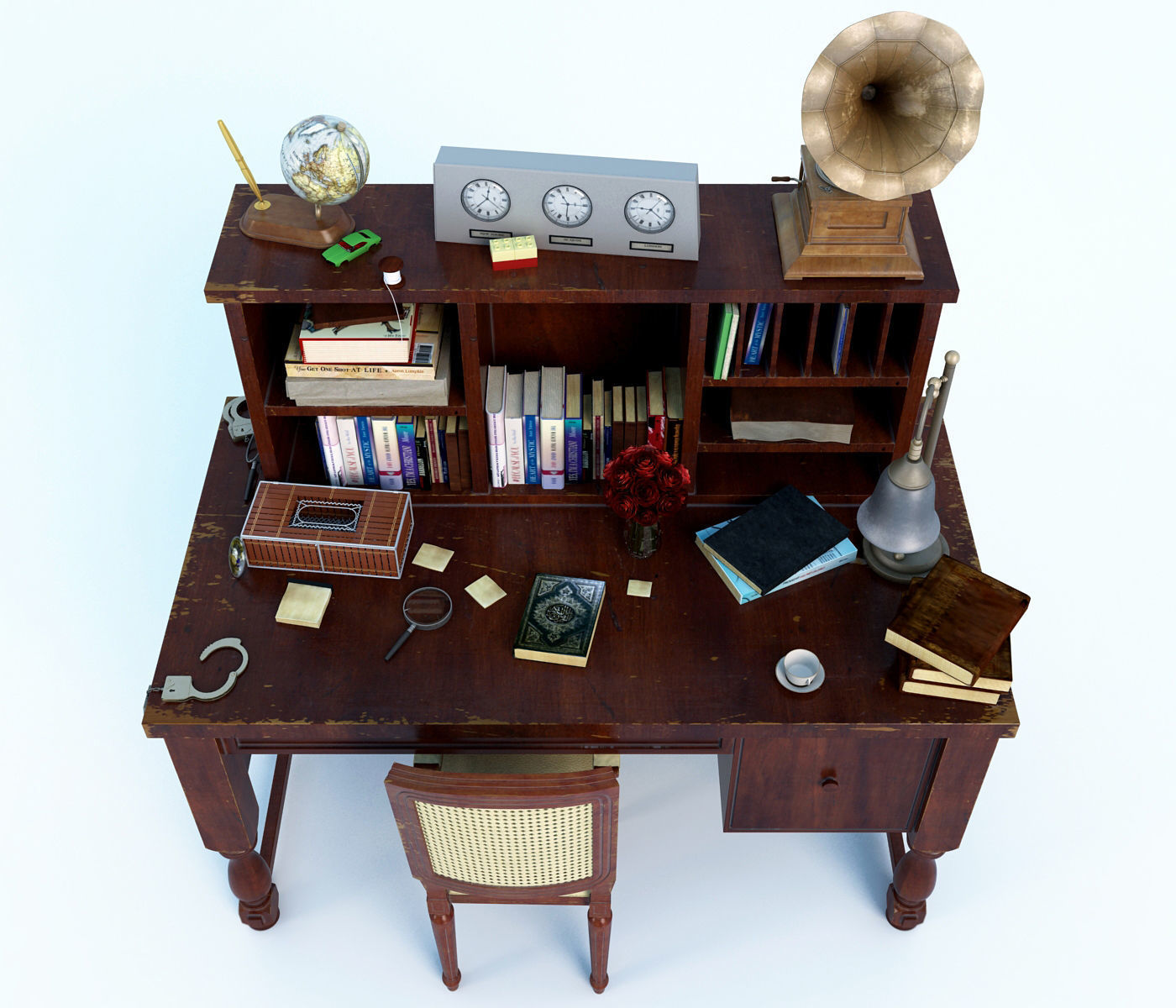 Classic Desk 3D model_4