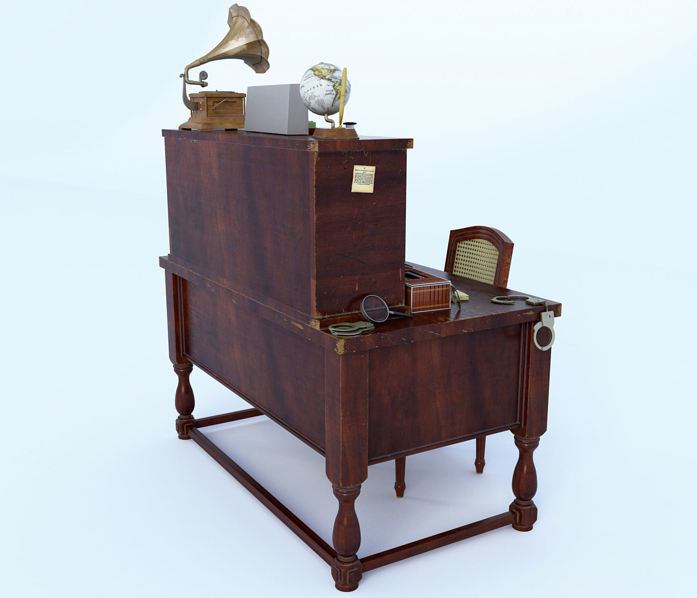 Classic Desk 3D model_2