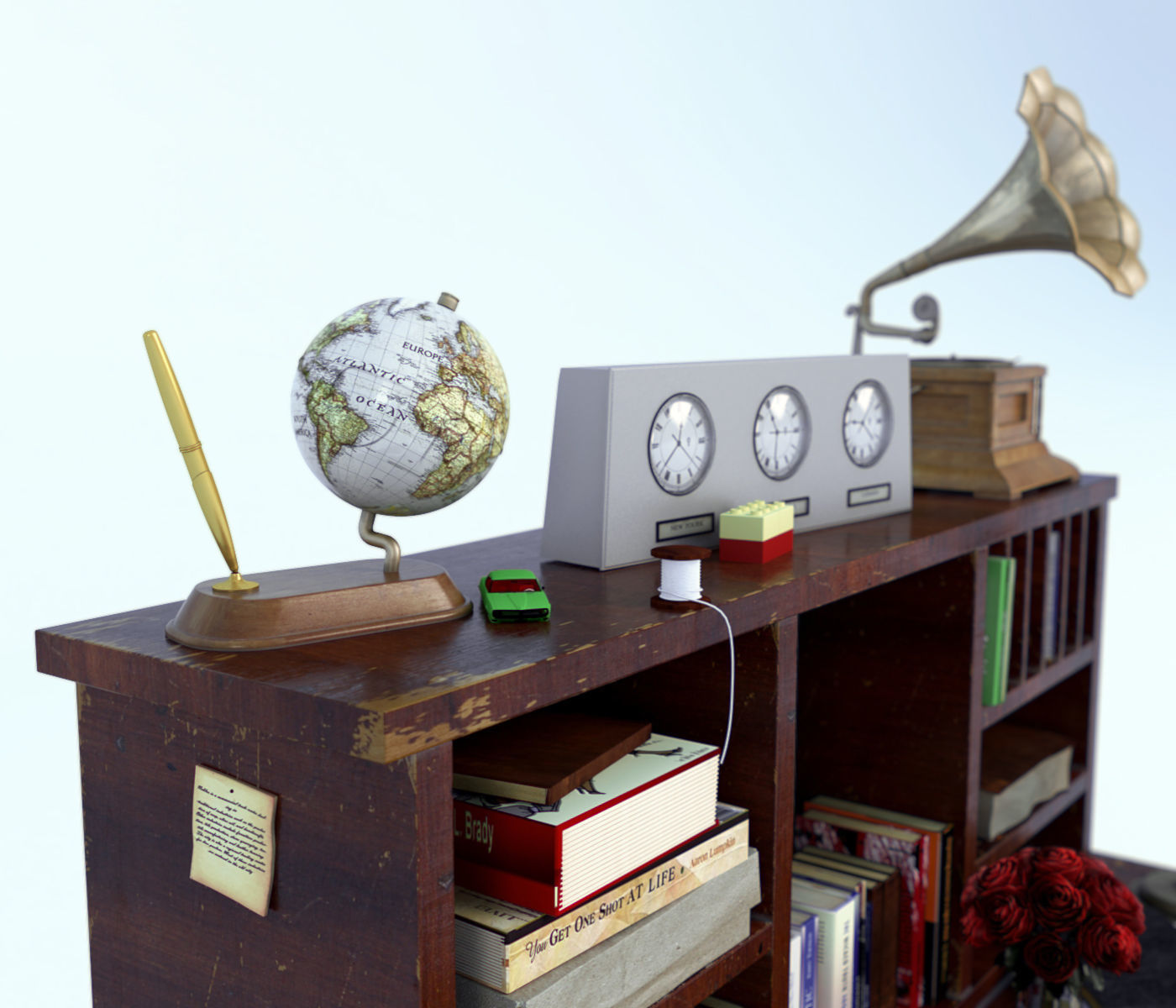 Classic Desk 3D model_7
