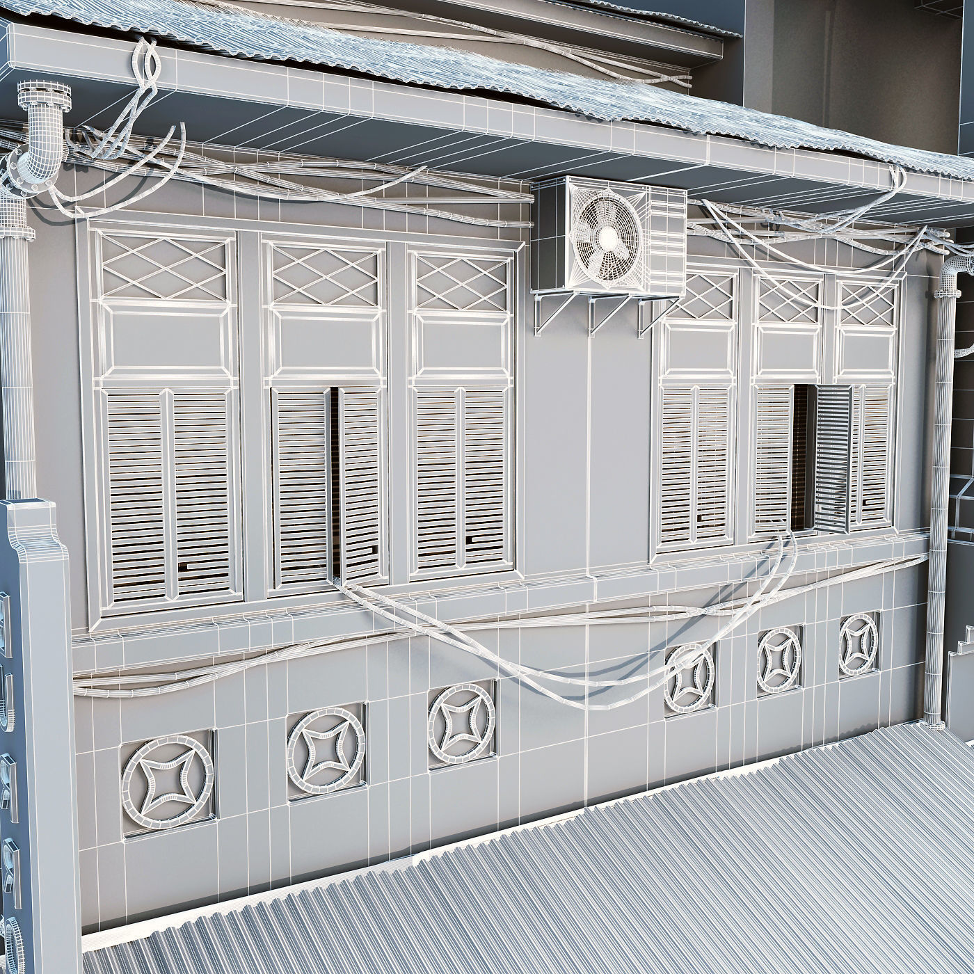 Building with stairs and balconies 3D model_20