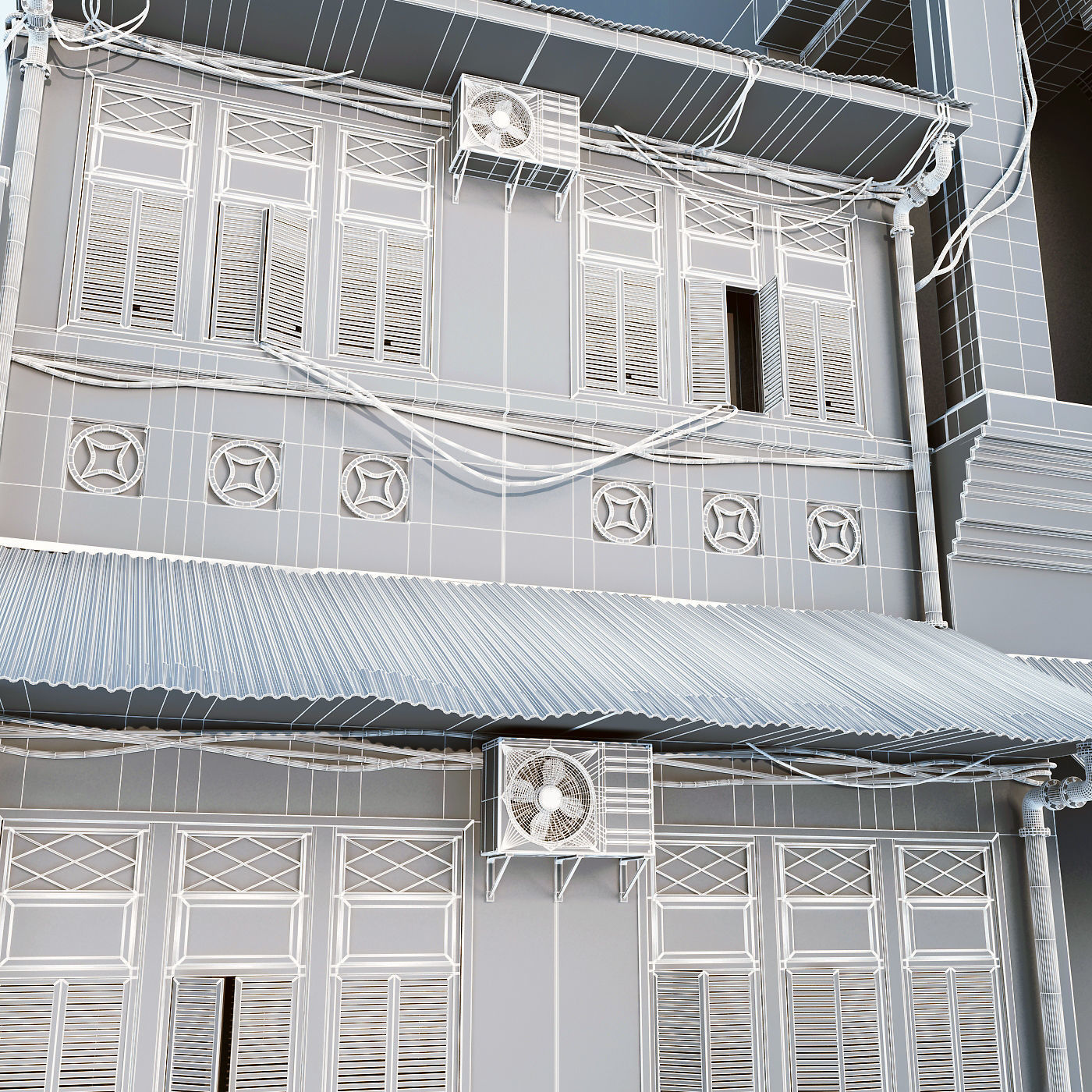 Building with stairs and balconies 3D model_14