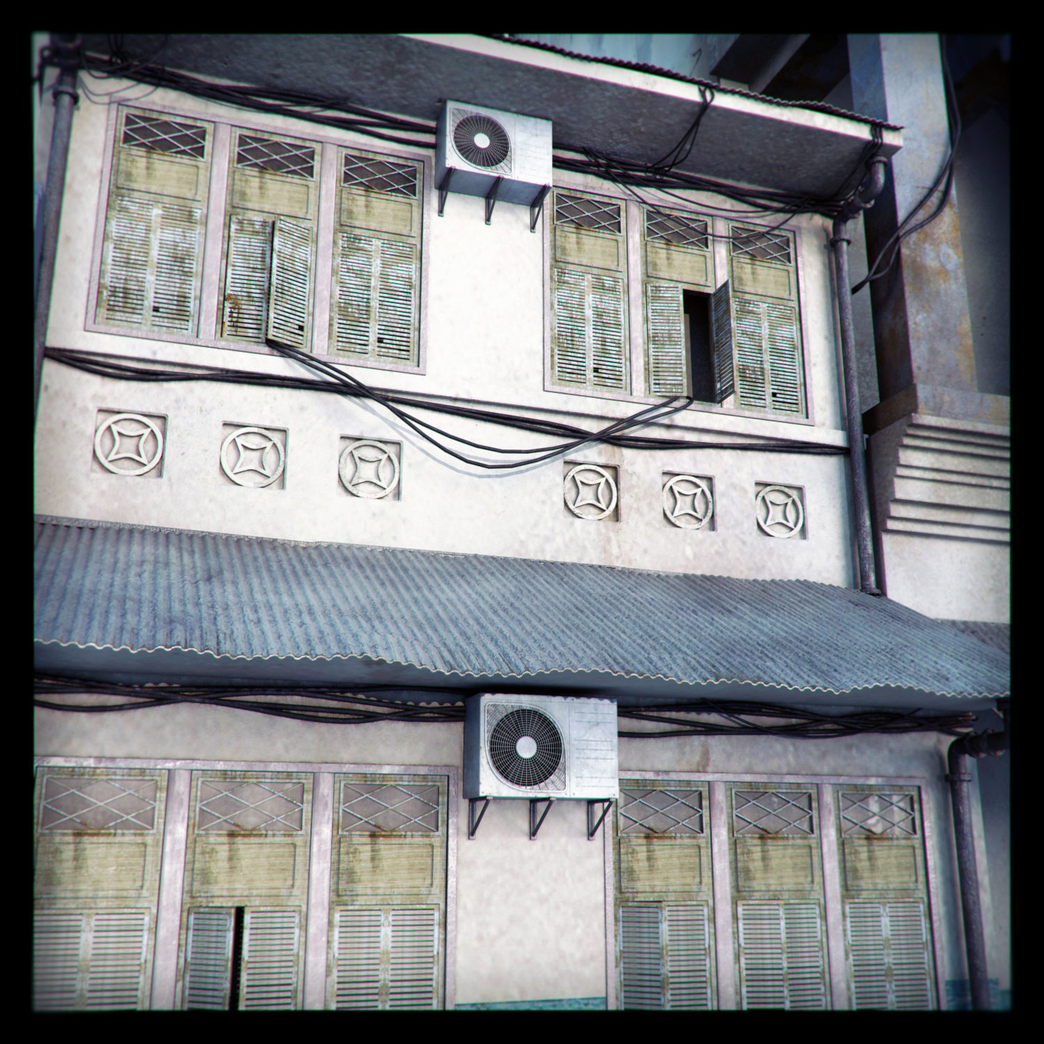 Building with stairs and balconies 3D model_11