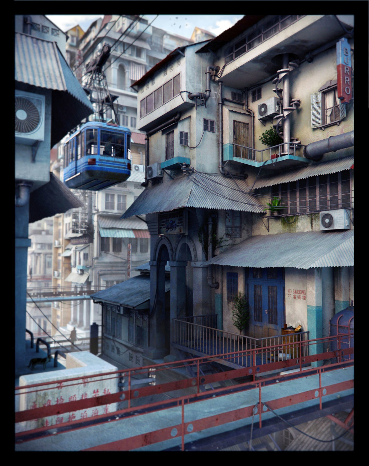 Building with stairs and balconies 3D model_23