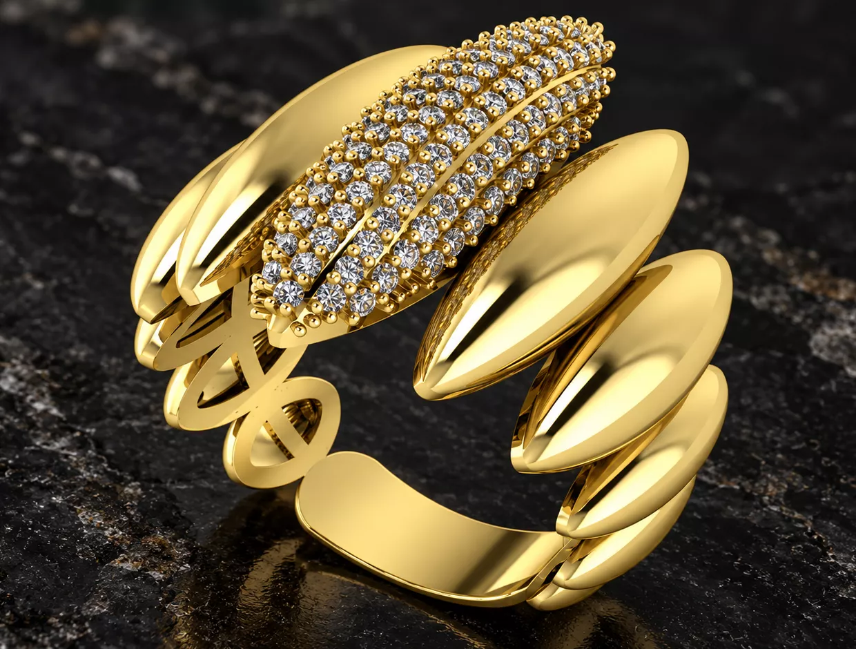 Luxury Marquise Statement Ring 3D print model