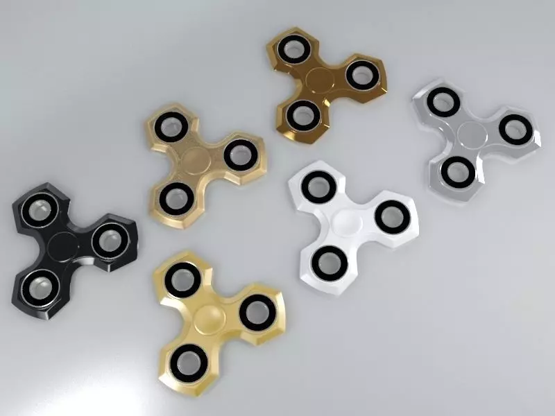6 Spinner Fidget Widget - Pack 01 3D model_0