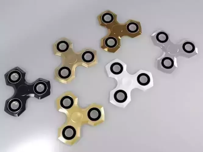 6 Spinner Fidget Widget - Pack 01 3D model