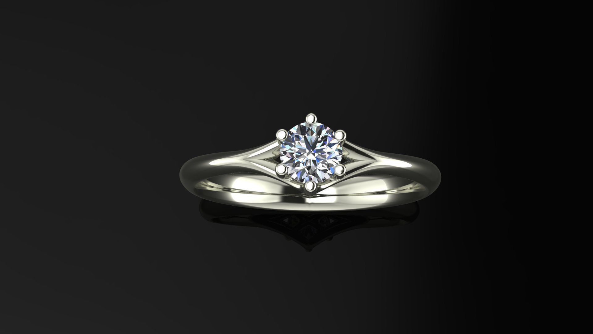 Ring engagement with marquise cut diamond 3D print model_1