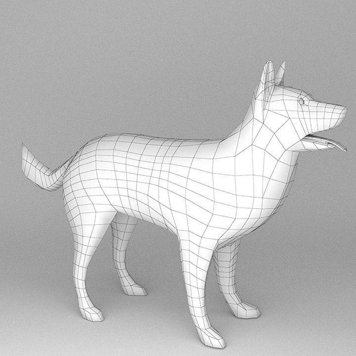 German Shepherd Low-poly 3D model_2