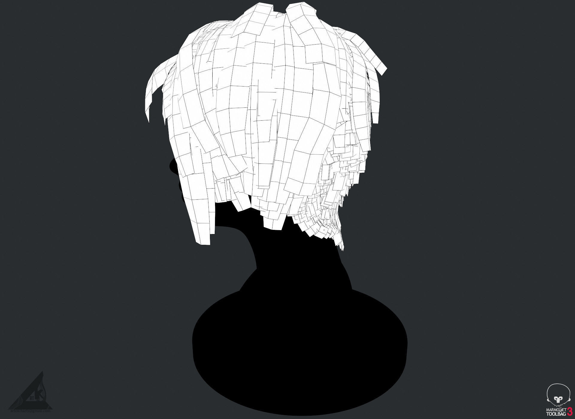 PBR Realtime short hair with the Ornatrix 3dsmax scenes Low-poly 3D model_28