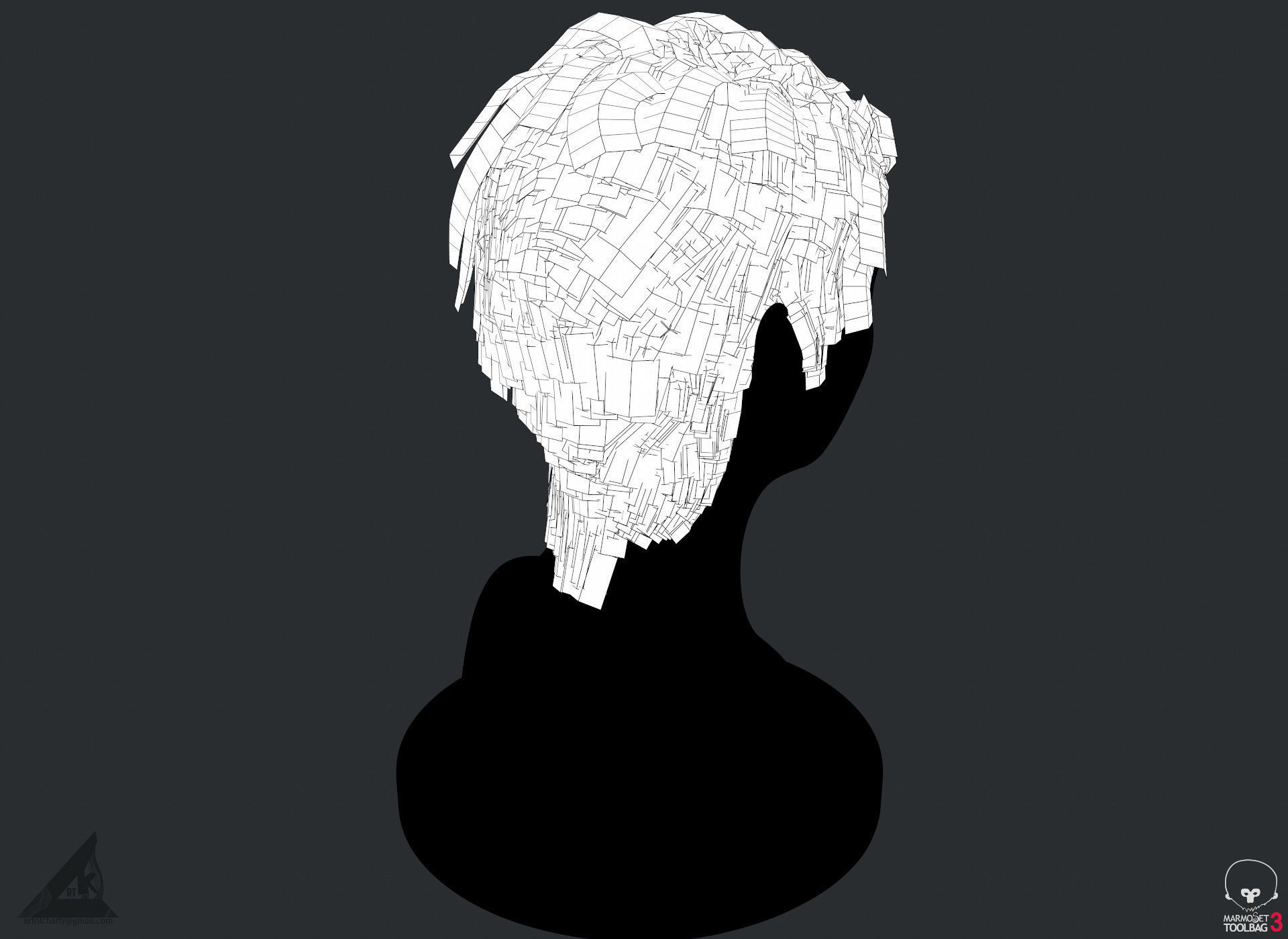 PBR Realtime short hair with the Ornatrix 3dsmax scenes Low-poly 3D model_30