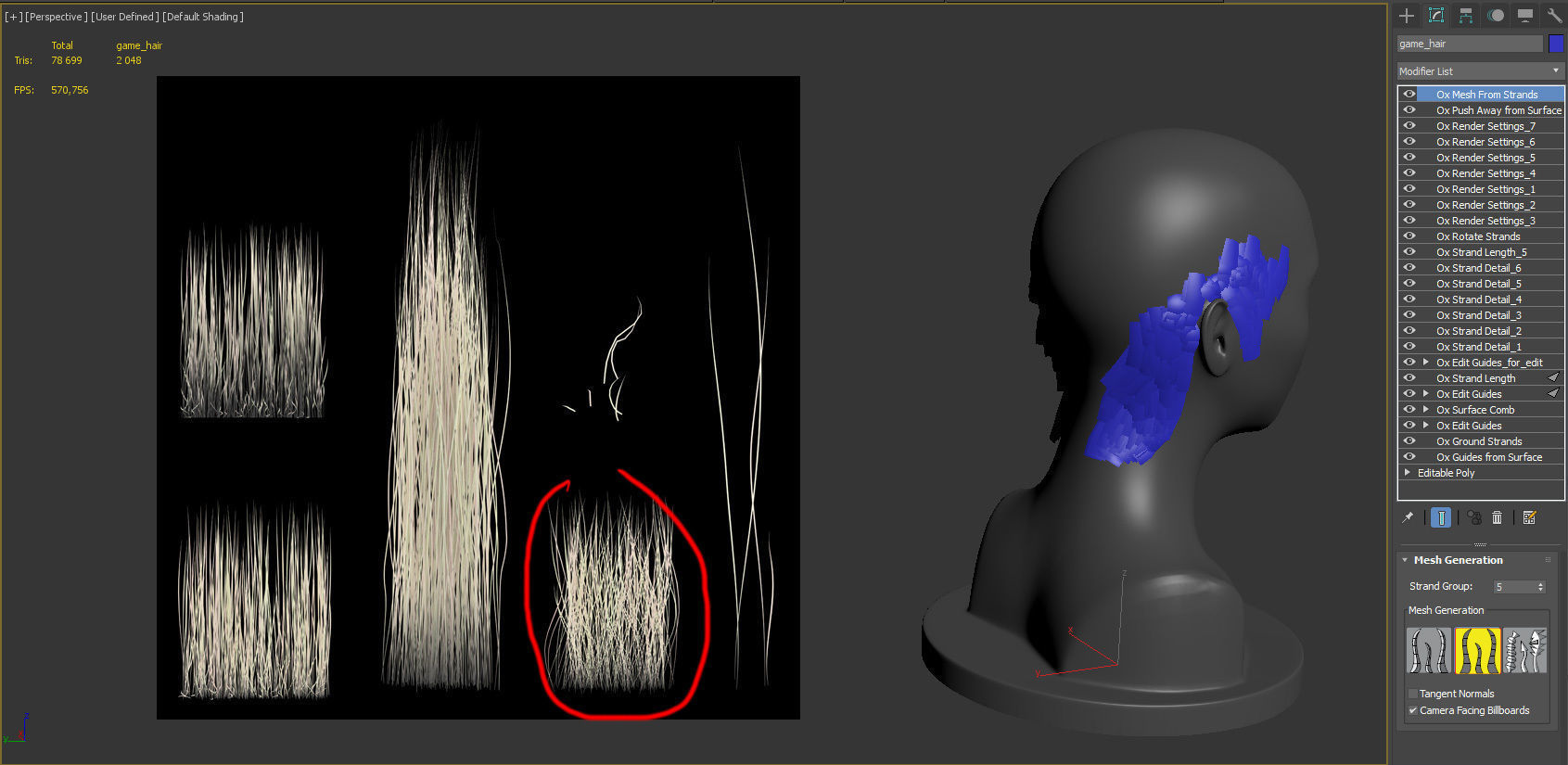PBR Realtime short hair with the Ornatrix 3dsmax scenes Low-poly 3D model_36