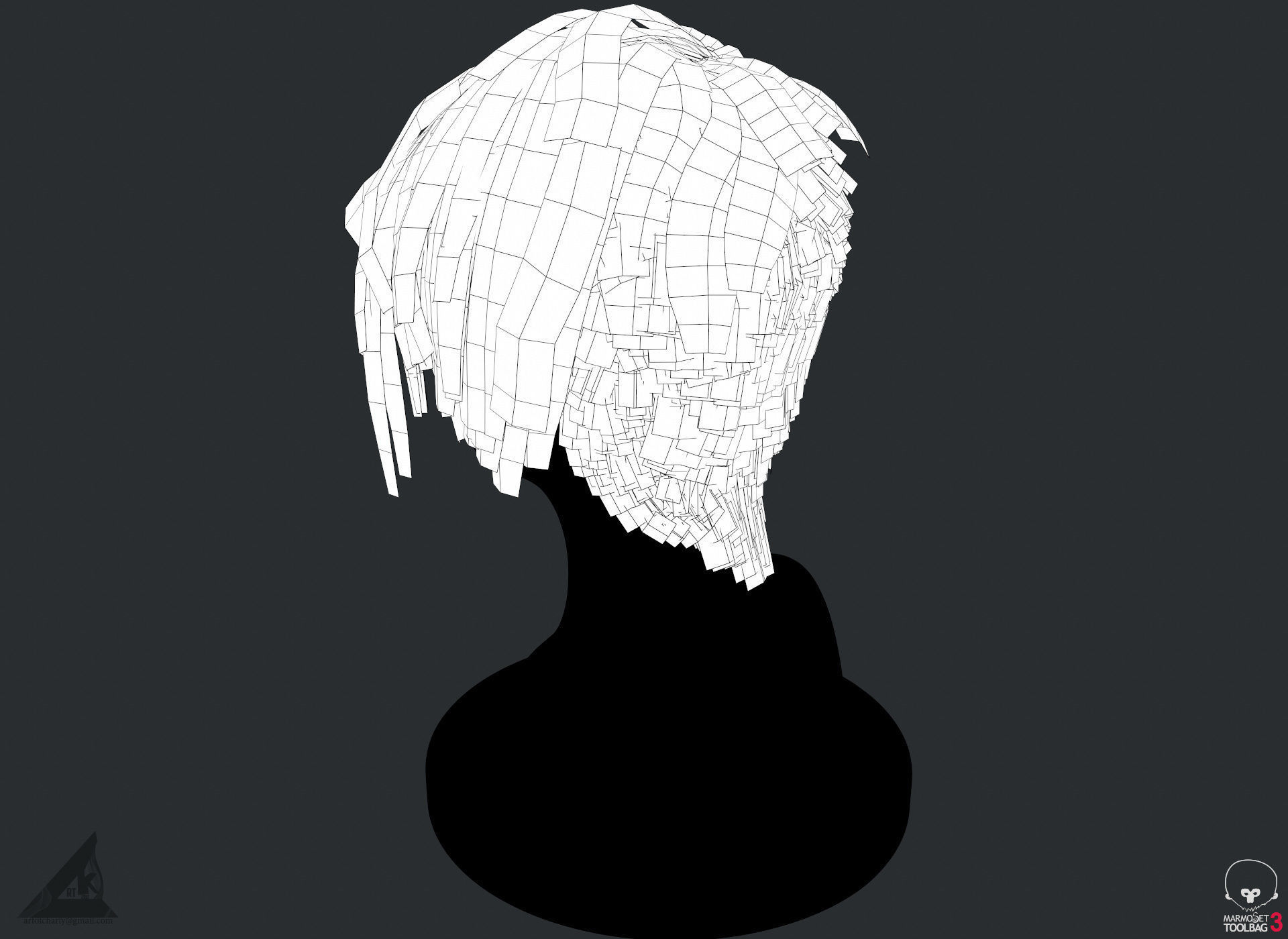 PBR Realtime short hair with the Ornatrix 3dsmax scenes Low-poly 3D model_27