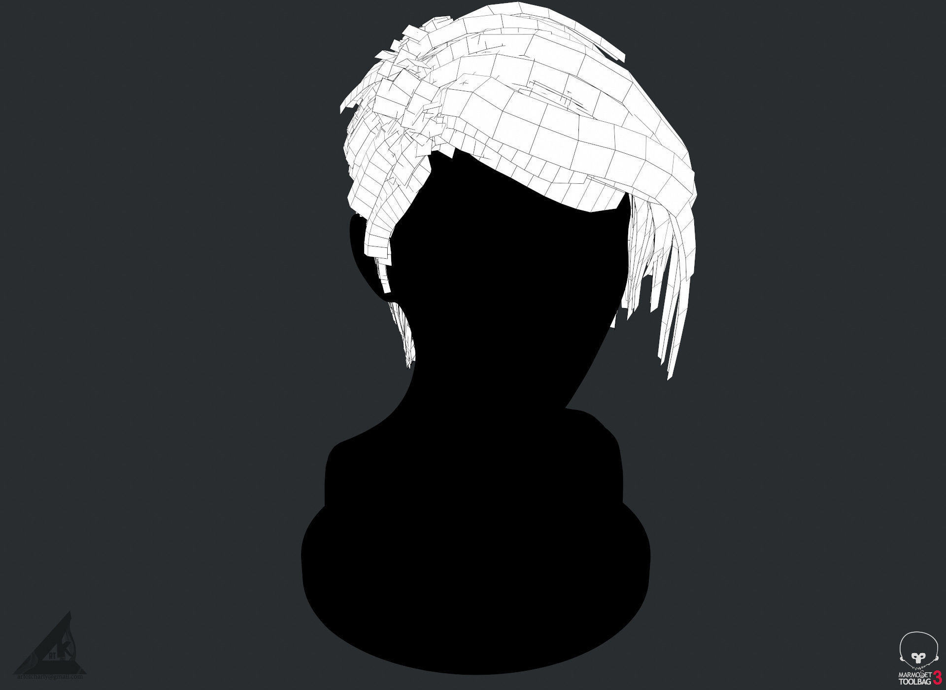 PBR Realtime short hair with the Ornatrix 3dsmax scenes Low-poly 3D model_33