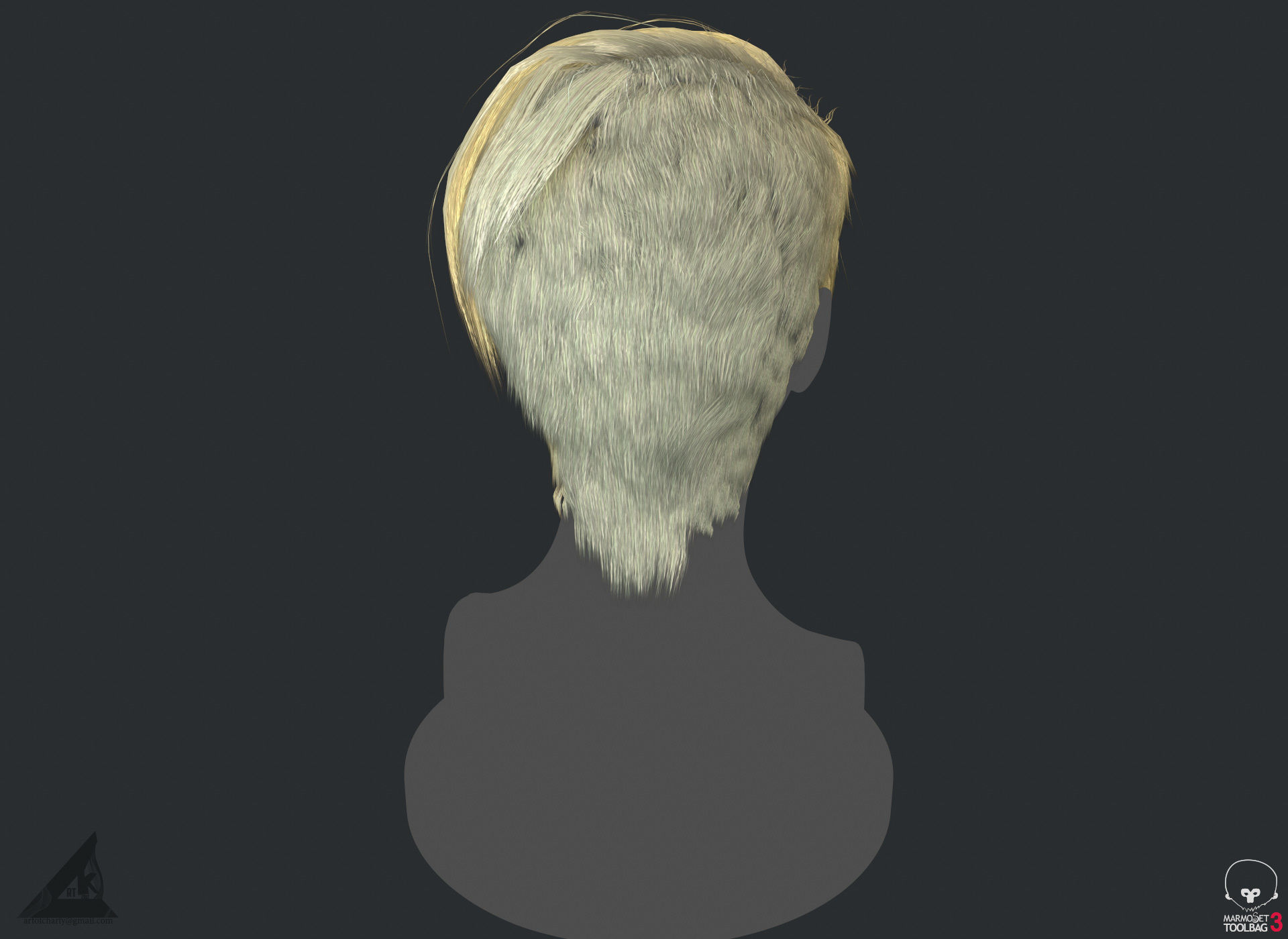 PBR Realtime short hair with the Ornatrix 3dsmax scenes Low-poly 3D model_20