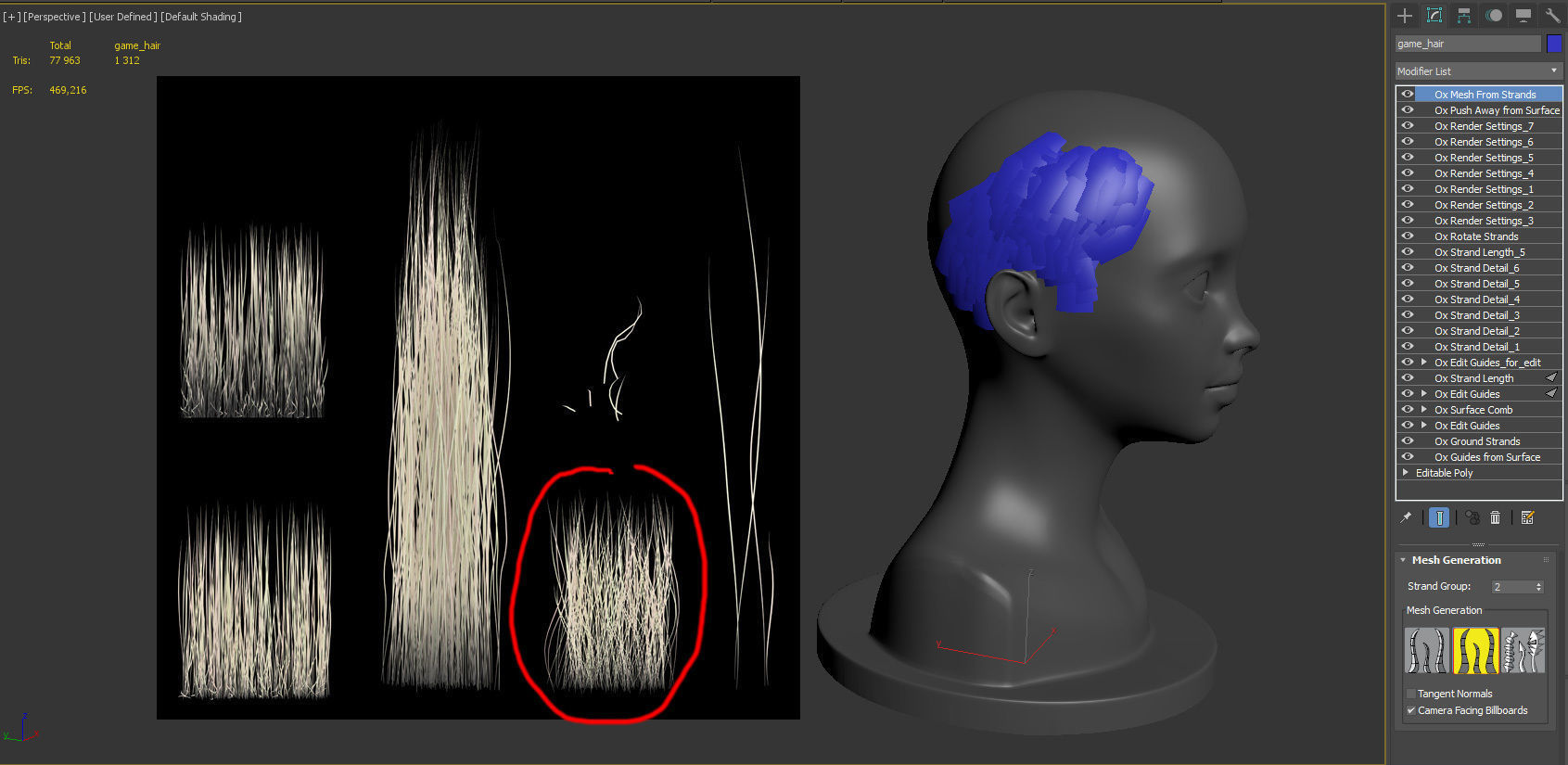 PBR Realtime short hair with the Ornatrix 3dsmax scenes Low-poly 3D model_35