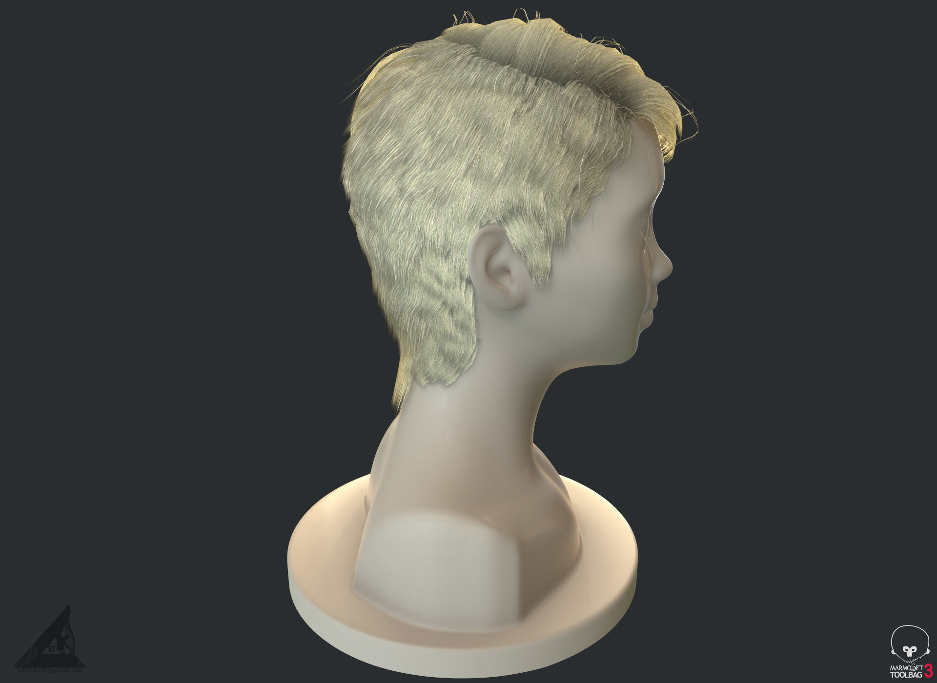 PBR Realtime short hair with the Ornatrix 3dsmax scenes Low-poly 3D model_12