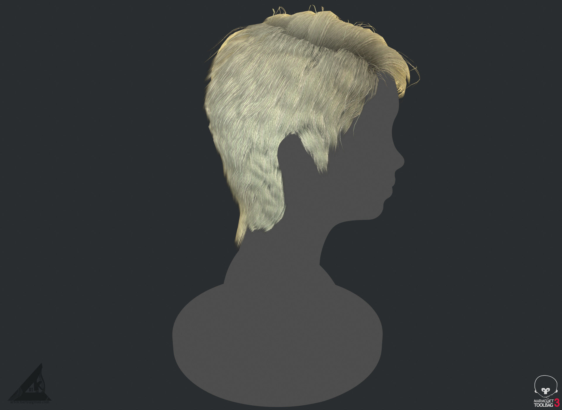PBR Realtime short hair with the Ornatrix 3dsmax scenes Low-poly 3D model_22