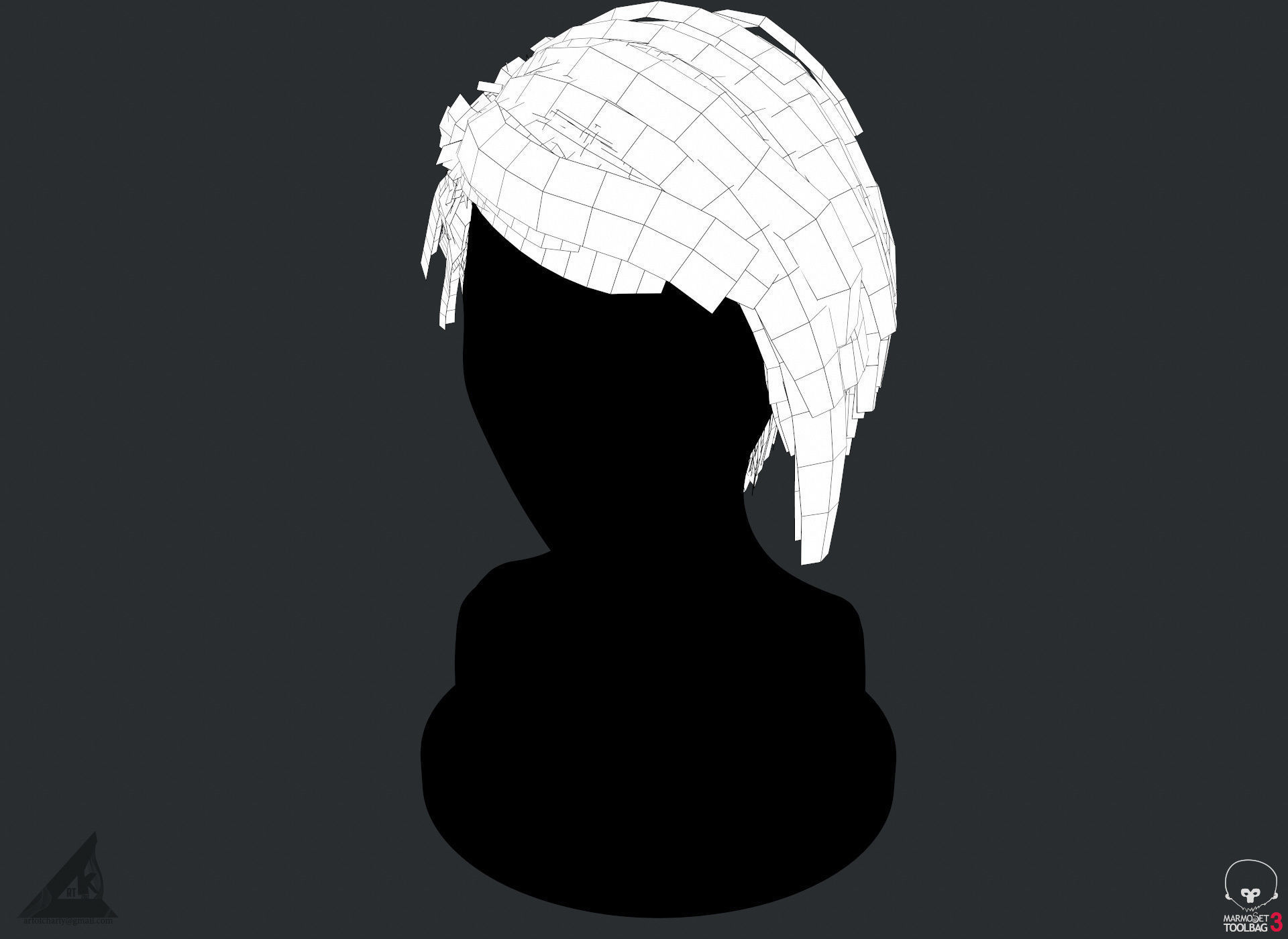 PBR Realtime short hair with the Ornatrix 3dsmax scenes Low-poly 3D model_25