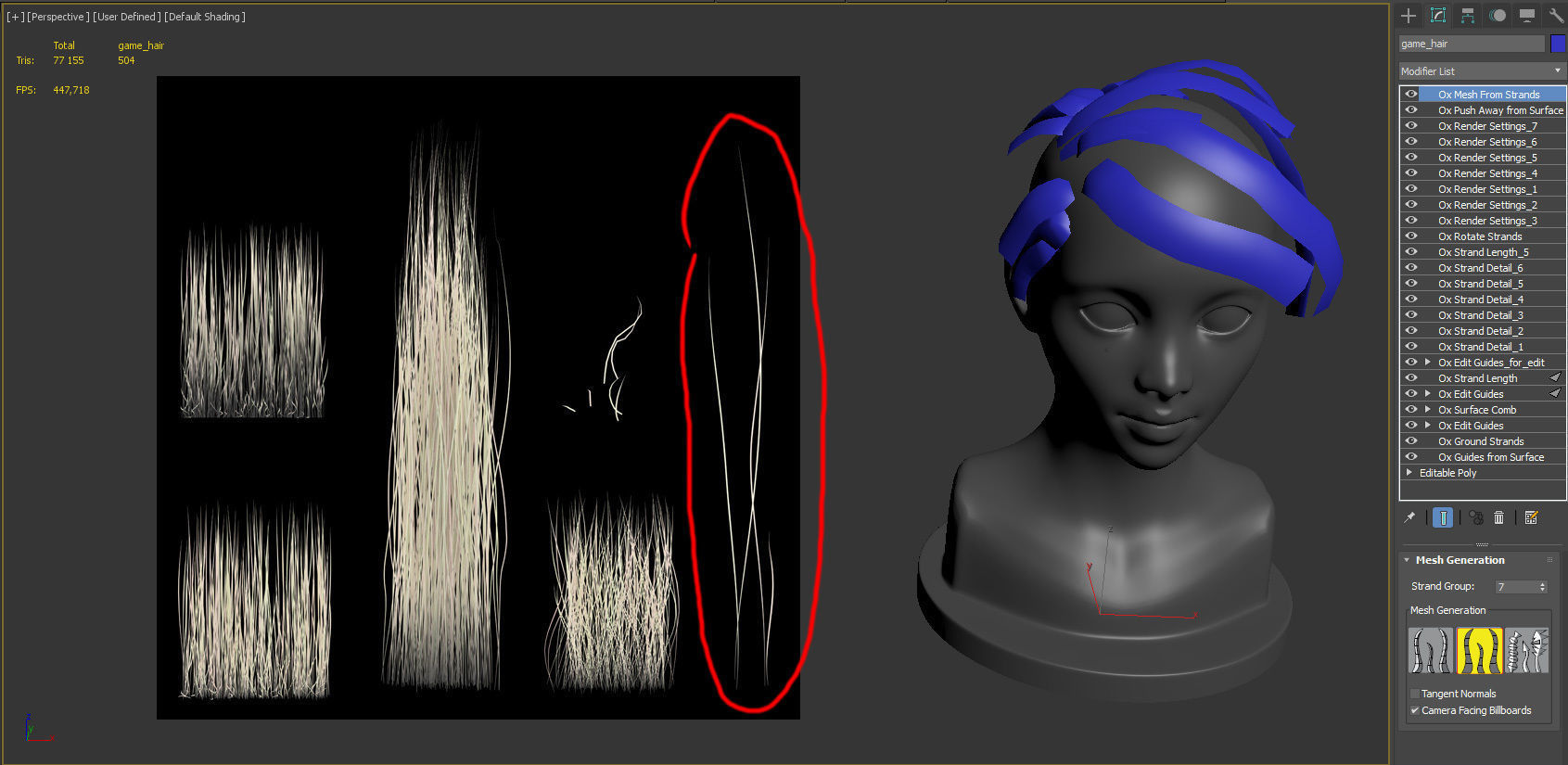 PBR Realtime short hair with the Ornatrix 3dsmax scenes Low-poly 3D model_40