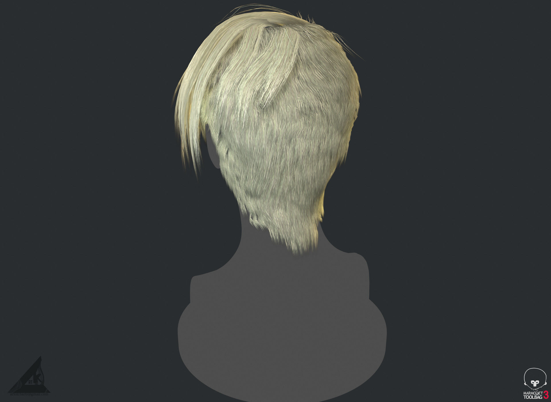 PBR Realtime short hair with the Ornatrix 3dsmax scenes Low-poly 3D model_19