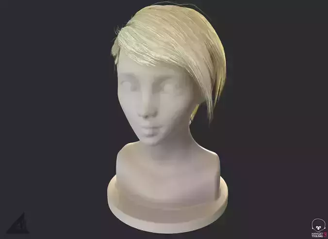  PBR Realtime short hair with the Ornatrix 3dsmax scenes Low-poly 3D model