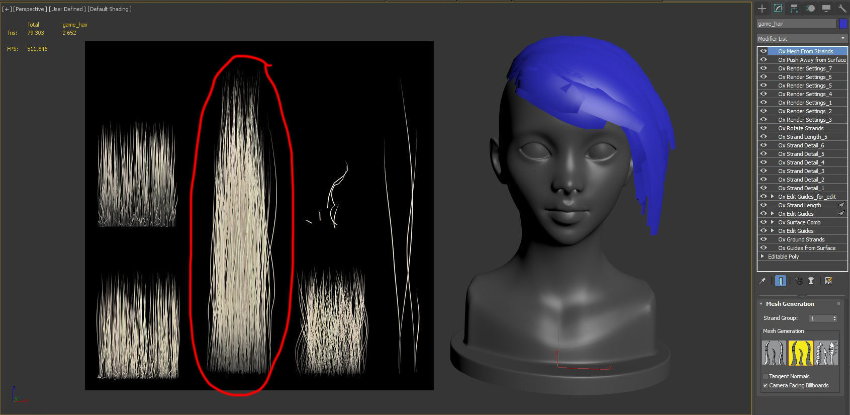 PBR Realtime short hair with the Ornatrix 3dsmax scenes Low-poly 3D model_34