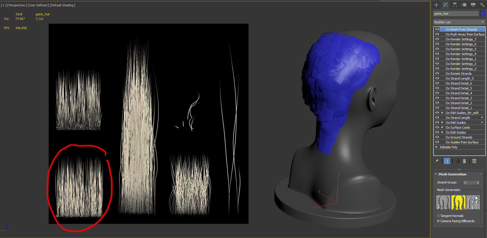 PBR Realtime short hair with the Ornatrix 3dsmax scenes Low-poly 3D model_37